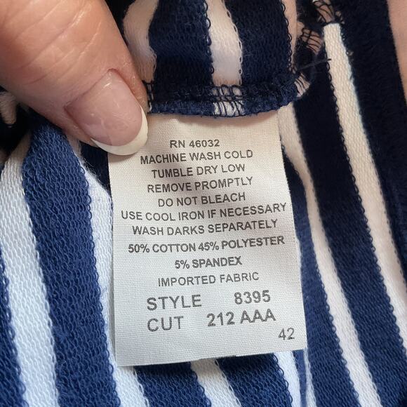 Links Blue Strip Zipper Casual Vaca Cottage Cardigan W/pockets XL - Picture 6 of 7